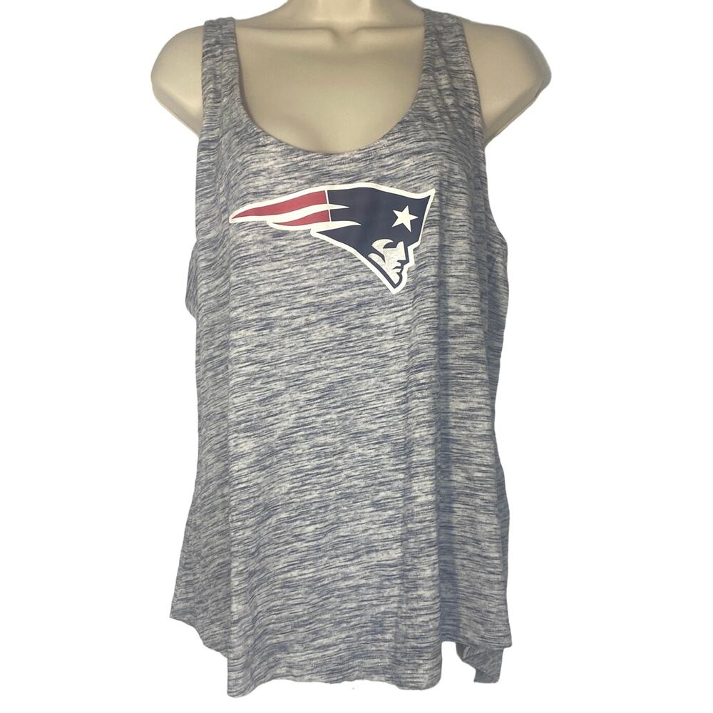 NFL New England Patriots Gray Racer Tank Top women sz 2XL